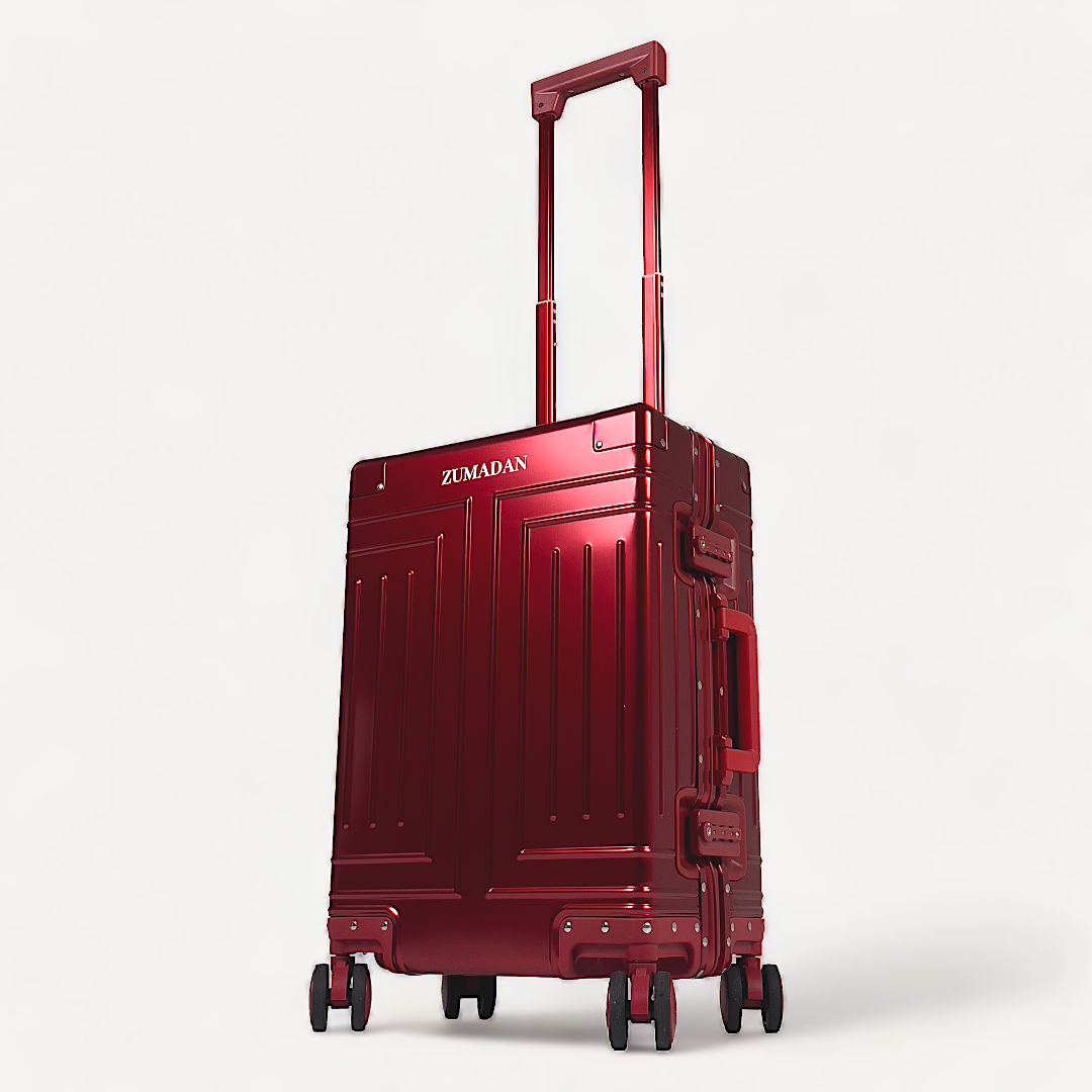 Premium Aluminum Luggage, luxury aluminum luggage, Travel Bag Luggage | The Carry On Red Baggage | Zumadan